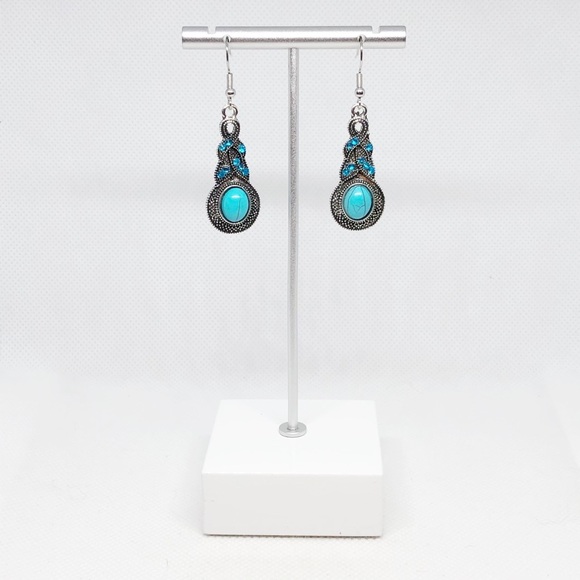 💠3 for $25💠Boho Vintage Blue Stone Earrings - Picture 2 of 4